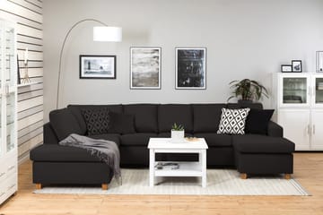 Crazy 5-sits Vänstervänd U-formad Soffa med Divan och Schäslong i Tyg - Antracit - Möbler - Soffa - U-soffa