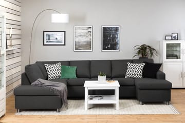 Crazy 5-sits Vänstervänd U-formad Soffa med Divan och Schäslong i Tyg - Antracit - Möbler - Soffa - U-soffa