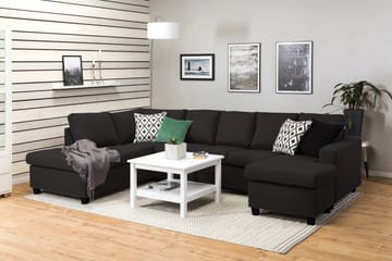Crazy 5-sits Vänstervänd U-formad Soffa med Divan och Schäslong i Tyg - Antracit - Möbler - Soffa - U-soffa