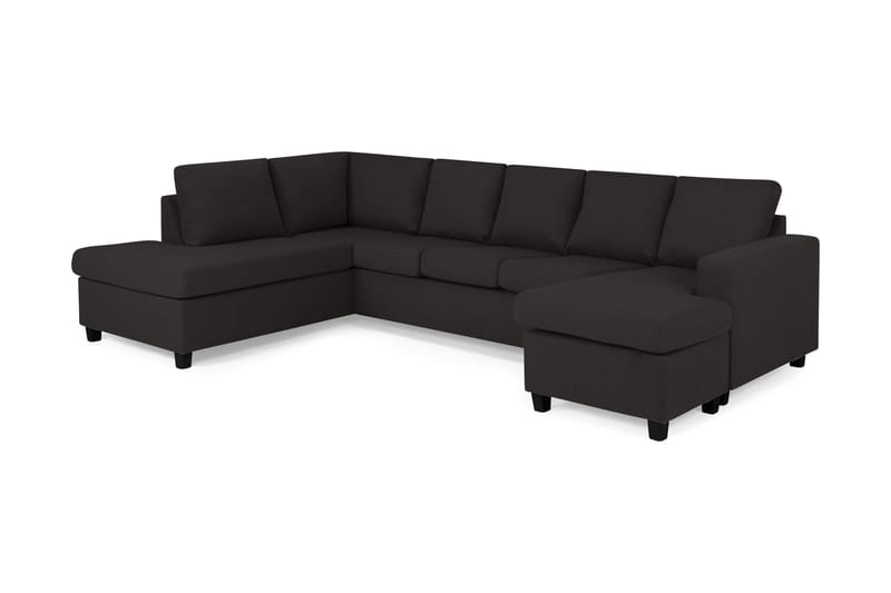 Crazy 5-sits Vänstervänd U-formad Soffa med Divan och Schäslong i Tyg - Antracit - Möbler - Soffa - U-soffa