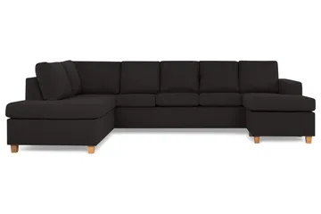 Crazy 5-sits Vänstervänd U-formad Soffa med Divan och Schäslong i Tyg - Antracit - Möbler - Soffa - U-soffa