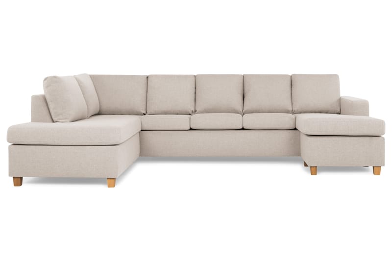 Crazy 5-sits Vänstervänd U-formad Soffa med Divan och Schäslong i Tyg - Beige - Möbler - Soffa - U-soffa