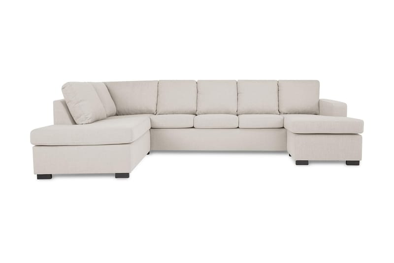 Crazy 5-sits Vänstervänd U-formad Soffa med Divan och Schäslong i Tyg - Beige - Möbler - Soffa - U-soffa