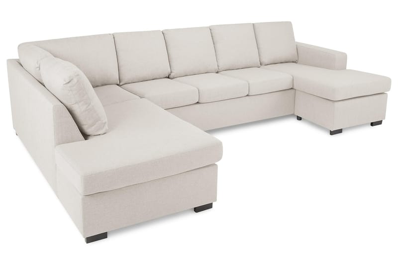 Crazy 5-sits Vänstervänd U-formad Soffa med Divan och Schäslong i Tyg - Beige - Möbler - Soffa - U-soffa