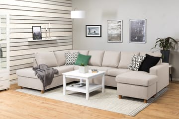 Crazy 5-sits Vänstervänd U-formad Soffa med Divan och Schäslong i Tyg - Beige - Möbler - Soffa - U-soffa