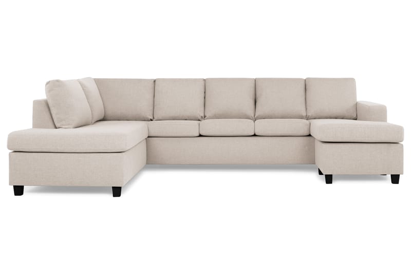 Crazy 5-sits Vänstervänd U-formad Soffa med Divan och Schäslong i Tyg - Beige - Möbler - Soffa - U-soffa