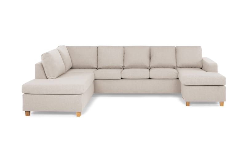 Crazy 5-sits Vänstervänd U-formad Soffa med Divan och Schäslong i Tyg - Beige - Möbler - Soffa - U-soffa