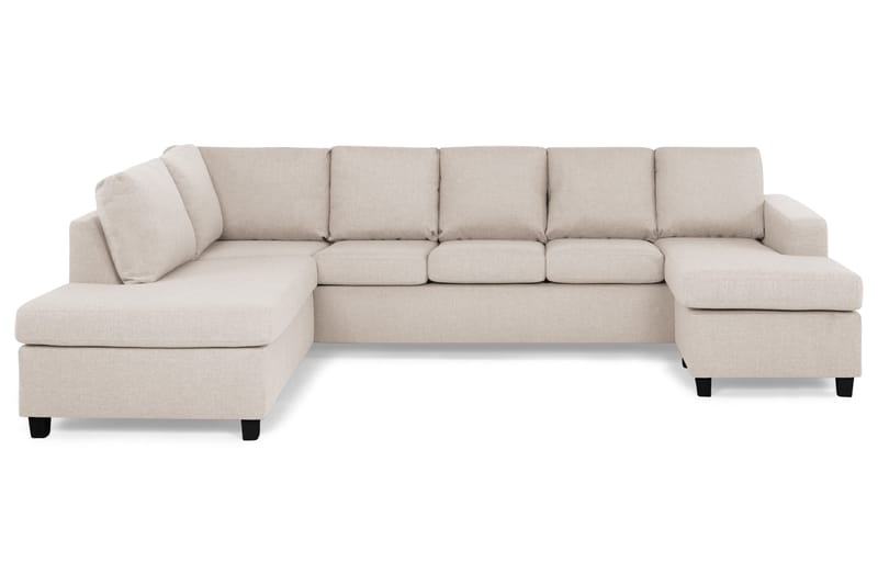 Crazy 5-sits Vänstervänd U-formad Soffa med Divan och Schäslong i Tyg - Beige - Möbler - Soffa - U-soffa