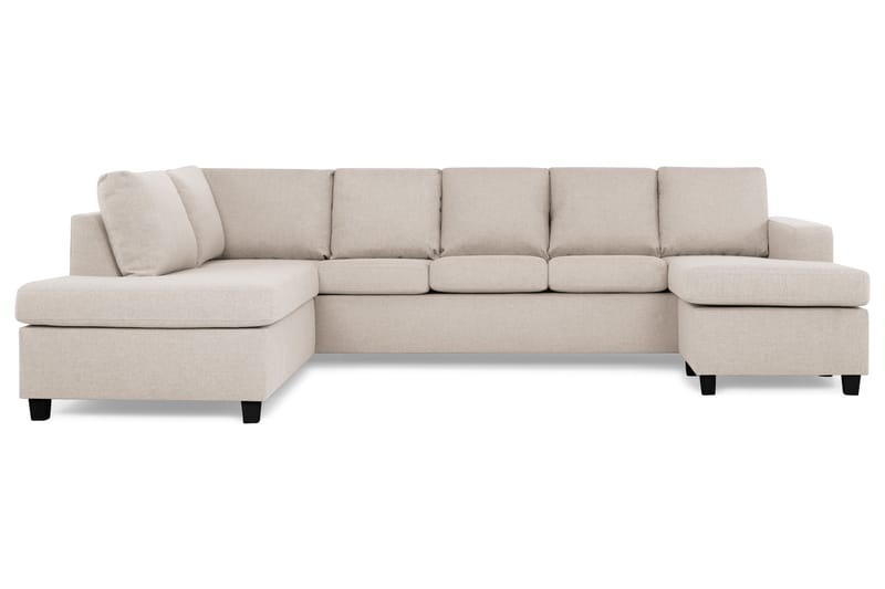 Crazy 5-sits Vänstervänd U-formad Soffa med Divan och Schäslong i Tyg - Beige - Möbler - Soffa - U-soffa