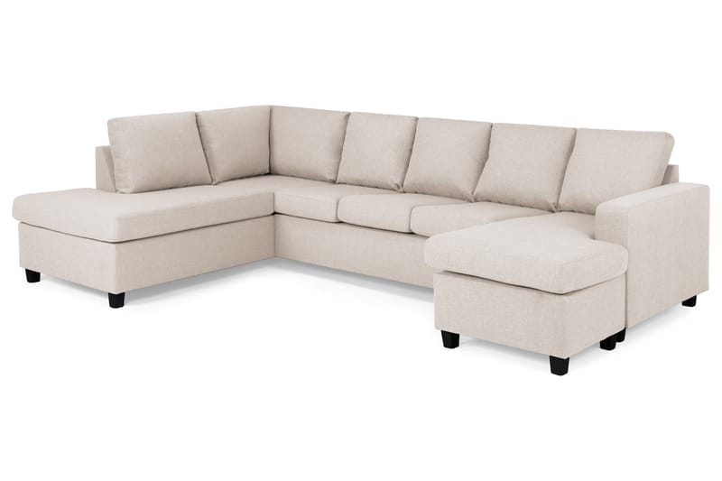 Crazy 5-sits Vänstervänd U-formad Soffa med Divan och Schäslong i Tyg - Beige - Möbler - Soffa - U-soffa