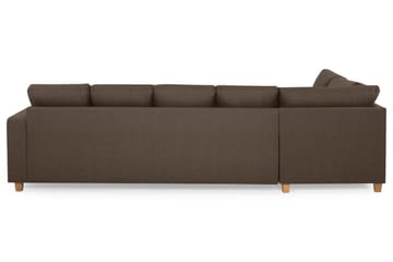 Crazy 5-sits Vänstervänd U-formad Soffa med Divan och Schäslong i Tyg - Brun - Möbler - Soffa - U-soffa