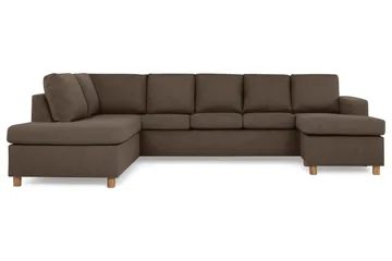 Crazy 5-sits Vänstervänd U-formad Soffa med Divan och Schäslong i Tyg - Brun - Möbler - Soffa - U-soffa