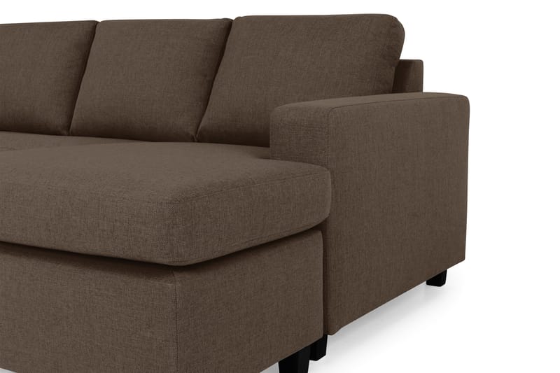 Crazy 5-sits Vänstervänd U-formad Soffa med Divan och Schäslong i Tyg - Brun - Möbler - Soffa - U-soffa