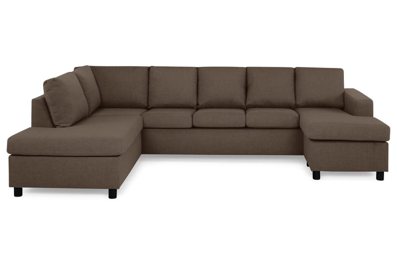 Crazy 5-sits Vänstervänd U-formad Soffa med Divan och Schäslong i Tyg - Brun - Möbler - Soffa - U-soffa