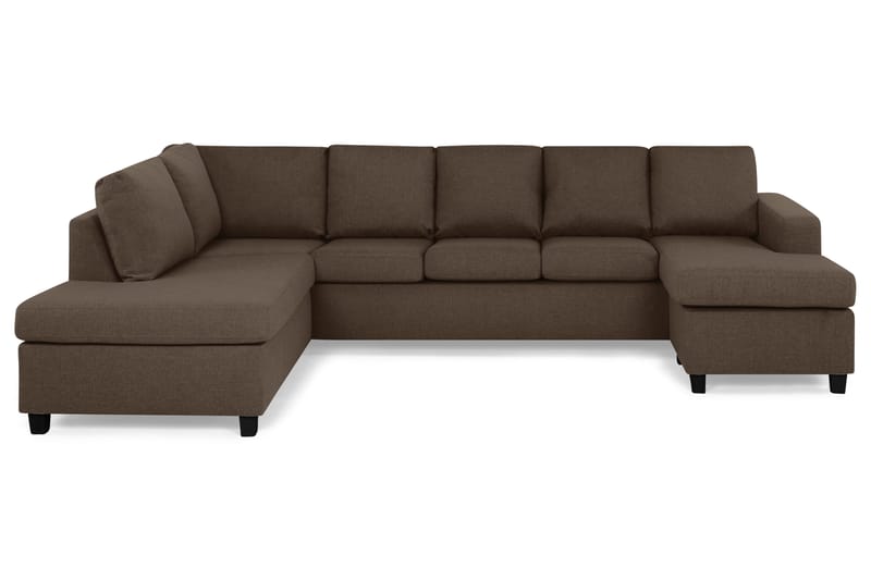 Crazy 5-sits Vänstervänd U-formad Soffa med Divan och Schäslong i Tyg - Brun - Möbler - Soffa - U-soffa