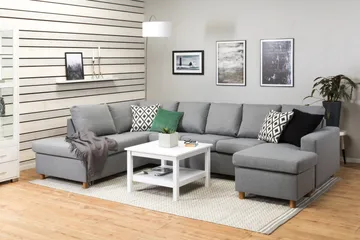 Crazy 5-sits Vänstervänd U-formad Soffa med Divan och Schäslong i Tyg - Grå - Möbler - Soffa - U-soffa