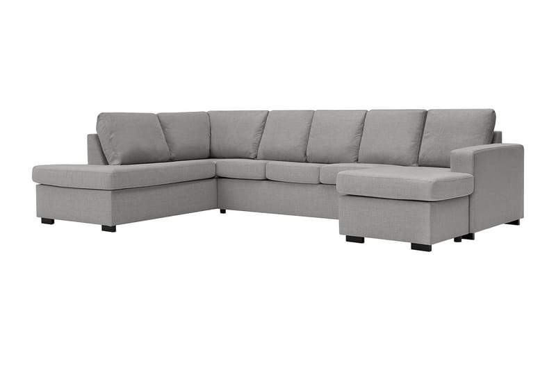 Crazy 5-sits Vänstervänd U-formad Soffa med Divan och Schäslong i Tyg - Grå - Möbler - Soffa - U-soffa