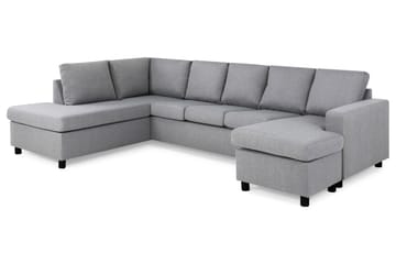 Crazy 5-sits Vänstervänd U-formad Soffa med Divan och Schäslong i Tyg - Grå - Möbler - Soffa - U-soffa