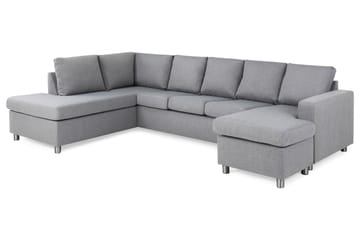 Crazy 5-sits Vänstervänd U-formad Soffa med Divan och Schäslong i Tyg - Grå - Möbler - Soffa - U-soffa