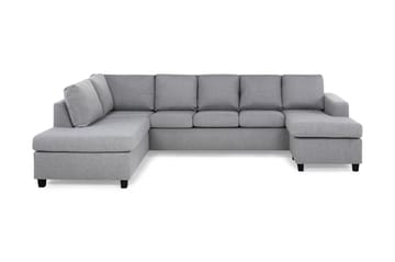 Crazy 5-sits Vänstervänd U-formad Soffa med Divan och Schäslong i Tyg - Grå - Möbler - Soffa - U-soffa