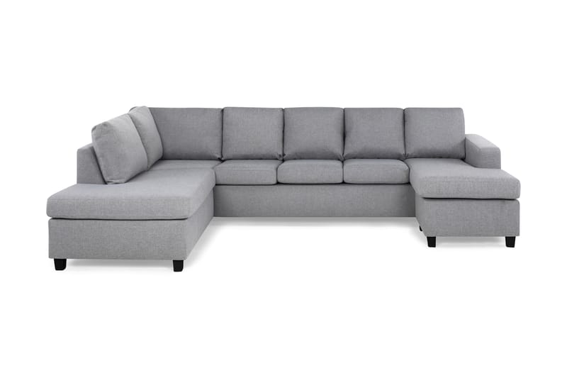 Crazy 5-sits Vänstervänd U-formad Soffa med Divan och Schäslong i Tyg - Grå - Möbler - Soffa - U-soffa