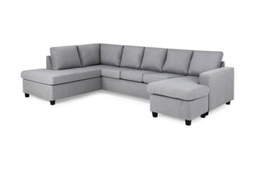 Crazy 5-sits Vänstervänd U-formad Soffa med Divan och Schäslong i Tyg - Grå - Möbler - Soffa - U-soffa