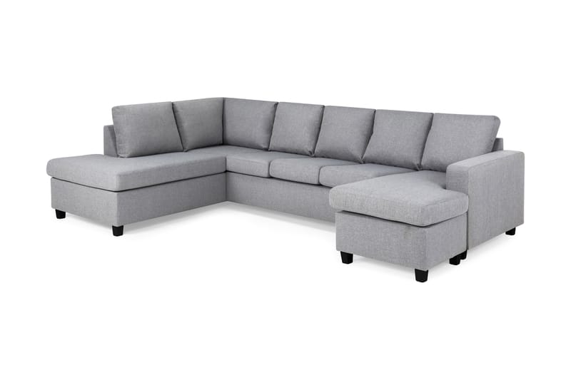 Crazy 5-sits Vänstervänd U-formad Soffa med Divan och Schäslong i Tyg - Grå - Möbler - Soffa - U-soffa