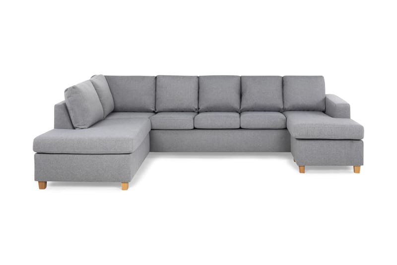 Crazy 5-sits Vänstervänd U-formad Soffa med Divan och Schäslong i Tyg - Grå - Möbler - Soffa - U-soffa