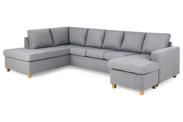 Crazy 5-sits Vänstervänd U-formad Soffa med Divan och Schäslong i Tyg - Grå - Möbler - Soffa - U-soffa