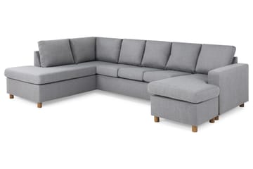 Crazy 5-sits Vänstervänd U-formad Soffa med Divan och Schäslong i Tyg - Grå - Möbler - Soffa - U-soffa