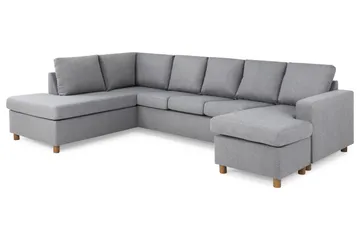 Crazy 5-sits Vänstervänd U-formad Soffa med Divan och Schäslong i Tyg - Grå - Möbler - Soffa - U-soffa