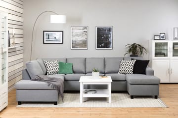 Crazy 5-sits Vänstervänd U-formad Soffa med Divan och Schäslong i Tyg - Grå - Möbler - Soffa - U-soffa