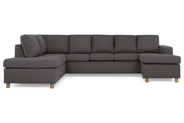 Crazy 5-sits Vänstervänd U-formad Soffa med Divan och Schäslong i Tyg - Mörkgrå - Möbler - Soffa - U-soffa