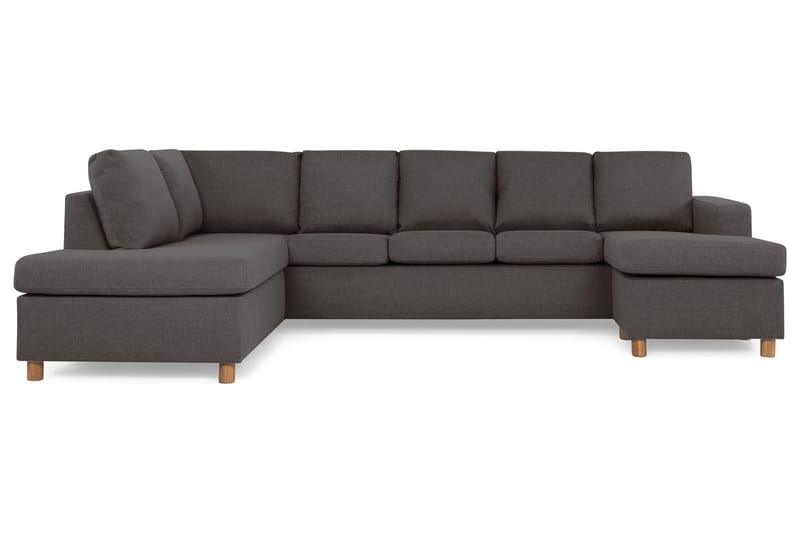 Crazy 5-sits Vänstervänd U-formad Soffa med Divan och Schäslong i Tyg - Mörkgrå - Möbler - Soffa - U-soffa