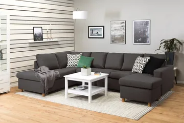 Crazy 5-sits Vänstervänd U-formad Soffa med Divan och Schäslong i Tyg - Mörkgrå - Möbler - Soffa - U-soffa