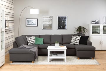 Crazy 5-sits Vänstervänd U-formad Soffa med Divan och Schäslong i Tyg - Mörkgrå - Möbler - Soffa - U-soffa