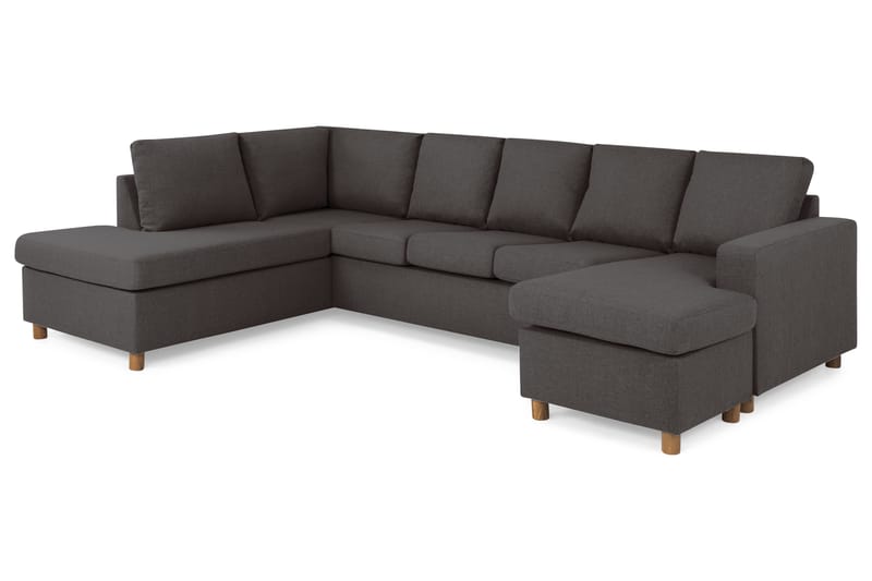Crazy 5-sits Vänstervänd U-formad Soffa med Divan och Schäslong i Tyg - Mörkgrå - Möbler - Soffa - U-soffa