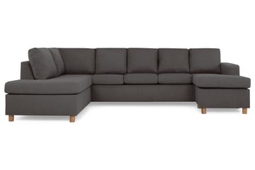 Crazy 5-sits Vänstervänd U-formad Soffa med Divan och Schäslong i Tyg - Mörkgrå - Möbler - Soffa - U-soffa