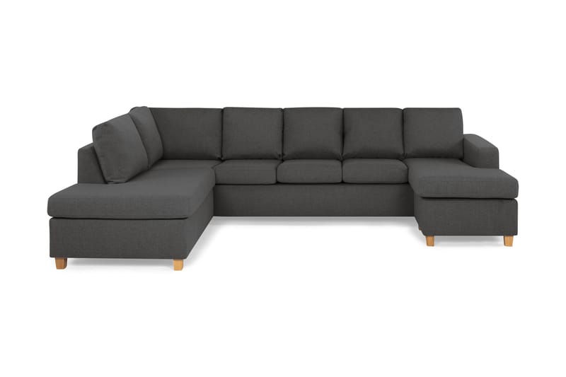 Crazy 5-sits Vänstervänd U-formad Soffa med Divan och Schäslong i Tyg - Mörkgrå - Möbler - Soffa - U-soffa
