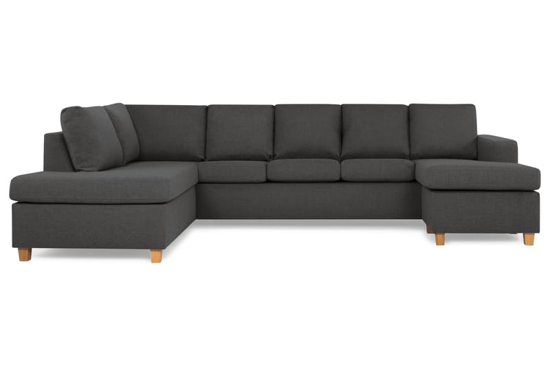Crazy 5-sits Vänstervänd U-formad Soffa med Divan och Schäslong i Tyg - Mörkgrå - Möbler - Soffa - U-soffa