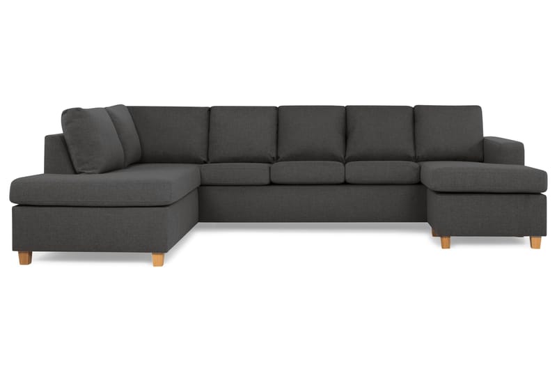 Crazy 5-sits Vänstervänd U-formad Soffa med Divan och Schäslong i Tyg - Mörkgrå - Möbler - Soffa - U-soffa