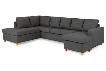 Crazy 5-sits Vänstervänd U-formad Soffa med Divan och Schäslong i Tyg - Mörkgrå - Möbler - Soffa - U-soffa