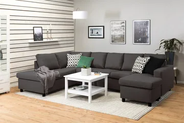 Crazy 5-sits Vänstervänd U-formad Soffa med Divan och Schäslong i Tyg - Mörkgrå - Möbler - Soffa - U-soffa