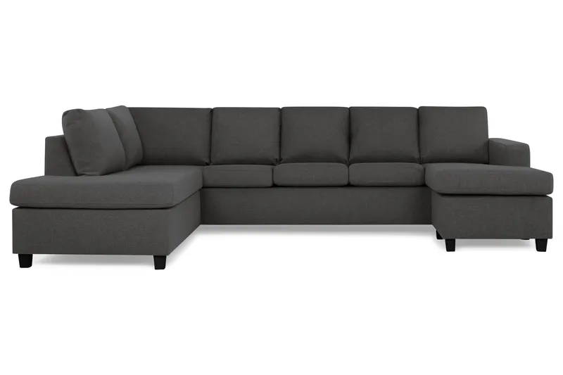 Crazy 5-sits Vänstervänd U-formad Soffa med Divan och Schäslong i Tyg - Mörkgrå - Möbler - Soffa - U-soffa