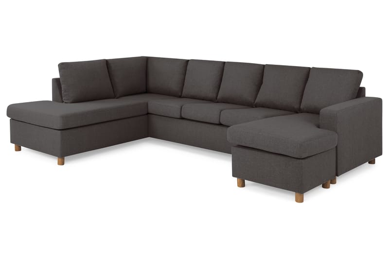 Crazy 5-sits Vänstervänd U-formad Soffa med Divan och Schäslong i Tyg - Mörkgrå - Möbler - Soffa - U-soffa