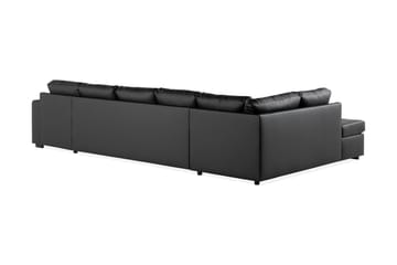 Crazy 5-sits Vänstervänd U-formad X-Large Soffa med Divan och Schäslong i Konstläder - Svart - Möbler - Soffa - U-soffa