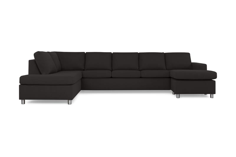 Crazy 5-sits Vänstervänd U-formad X-Large Soffa med Divan och Schäslong i Tyg - Antracit - Möbler - Soffa - U-soffa