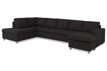 Crazy 5-sits Vänstervänd U-formad X-Large Soffa med Divan och Schäslong i Tyg - Antracit - Möbler - Soffa - U-soffa