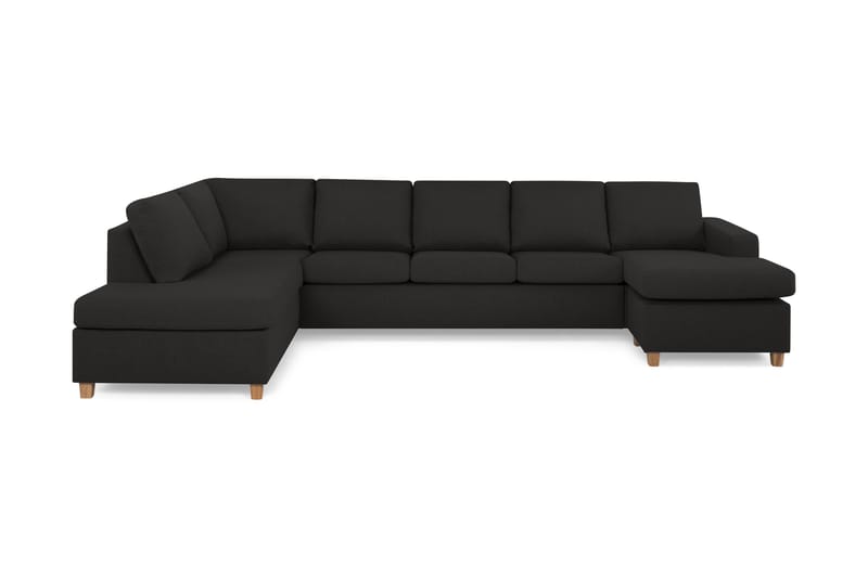 Crazy 5-sits Vänstervänd U-formad X-Large Soffa med Divan och Schäslong i Tyg - Antracit - Möbler - Soffa - U-soffa