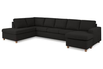 Crazy 5-sits Vänstervänd U-formad X-Large Soffa med Divan och Schäslong i Tyg - Antracit - Möbler - Soffa - U-soffa